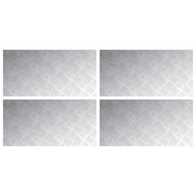 Stopień Prostokątny 4 pcs Srebrny 80 x 40 cm Aluminium