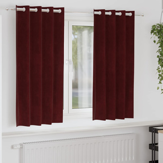 Zasłony zaciemniające 2 pcs Czerwone wino 140 x 175 cm Aksamit