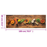 vidaXL Dywanik kuchenny, wzór w przyprawy, 60x180 cm, aksamit model standard