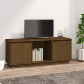 vidaXL Szafka pod TV, miodowy brąz, 110,5x35x44cm, lite drewno sosnowe