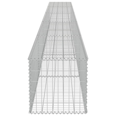Murek gabionowy z pokrywami, galwanizowana stal, 600x50x50 cm
