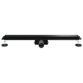 2 w 1 Odwodnienie prysznicowe Czarny 80 cm Stal nierdzewna 304