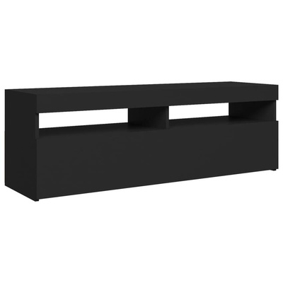 vidaXL Szafka pod TV z oświetleniem LED, czarna, 120x35x40 cm