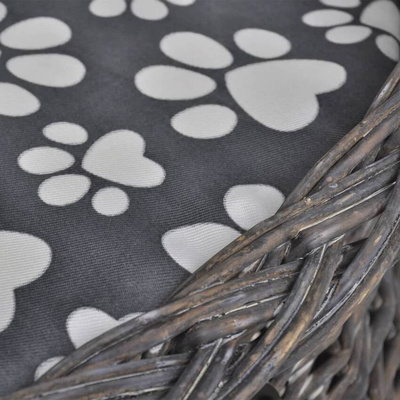 vidaXL Legowisko i drapak dla kota, z poduszką, wiklinowe