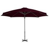 vidaXL Parasol wiszący z aluminiowym słupkiem, czerwony, 300 cm