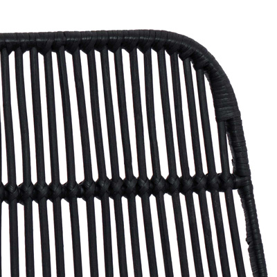 Stołek barowy 2 szt. Czarny 44 x 54 x 96 cm Rattan i Stal