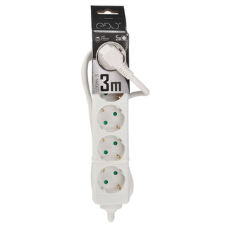 Przedłużacz domowy przenośny LOGAN S White 5 - krotny Schuko 3m EDO777572 EDO Solutions