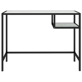 vidaXL Biurko komputerowe, biały marmur 100x36x74 cm, hartowane szkło
