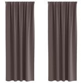 Firany blackout z kółkami 2 pcs Ciemny brąz 260 x 140 cm