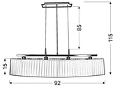 Lampa sufitowa wisząca 4X40W E14 patyna abażur biały BERG 34-45218