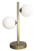 Lampka nocna Kama złota podwójna z kloszami kule metalowa