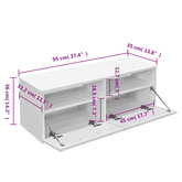 vidaXL Szafka pod TV, materiał drewnopochodny, 95x35x36 cm, biała