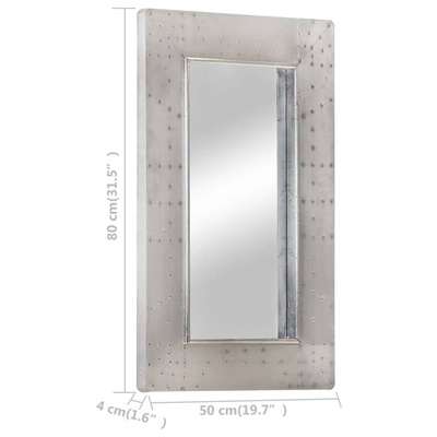 vidaXL Lustro ścienne w stylu Aviator, 80x50 cm, metalowe
