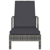 vidaXL Leżak z podłokietnikami, polirattan, szary