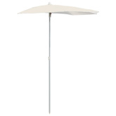 Półokrągły parasol ogrodowy na słupku, 180x90 cm, piaskowy