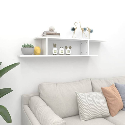 vidaXL Wisząca szafka pod TV, biała, 125x18x23 cm