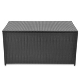 Skrzynia ogrodowa, czarna, 120 x 50 x 60 cm, rattan PE