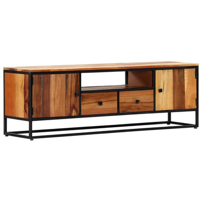 vidaXL Szafka pod TV, 120x30x40 cm, lite drewno odzyskane i stal