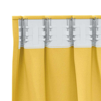 Firany blackout z kółkami 2 pcs Musztardowy Żółty 260 x 140 cm
