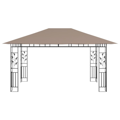 Altana ogrodowa z moskitierą, 4x3x2,73 m, kolor taupe, 180 g/m?