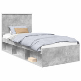Ramka łóżka Szary beton 75 x 190 cm Lite drewno sosnowe