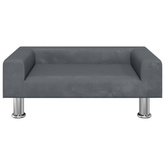 vidaXL Legowisko dla psa, ciemnoszare, 70x45x26,5 cm, aksamitne