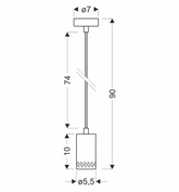 Lampa wisząca drewniana oprawa 1xGU10 10cm Tubo 31-78568