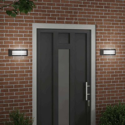 Zewnętrzna lampa ścienna 2 pcs Czarny 32 x 10 x 10 cm