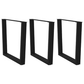 Nogi do stołu jadalnego w kształcie litery V 3 szt. Czarne 80x(72-73,3) cm Stalowe