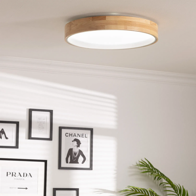 Plafon LED 16W Okrągły 40cm Naturalne Drewno 3 Barwy Świecenia CCT Abruzzo Vero
