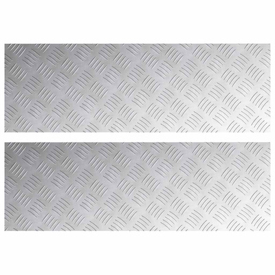 Stopień Prostokątny 2 pcs Srebrny 90 x 30 cm Aluminium