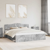 Ramka łóżka Betonowy 180 x 200 cm Lite drewno sosnowe
