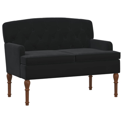 Sofa dwuosobowa z guzikowym pikowaniem Czarny 111 x 65 x 79 cm