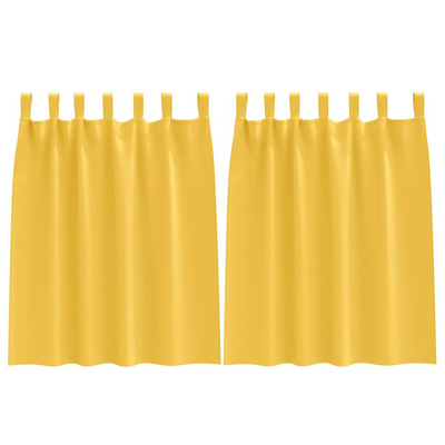 Firany blackout z kółkami 2 pcs Musztardowy Żółty 140 x 140 cm