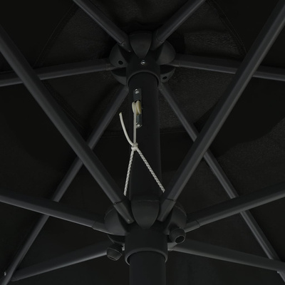 Parasol ogrodowy na aluminiowym słupku, 270x246 cm, czarny