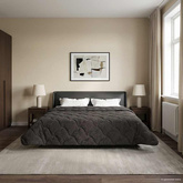 Letni Kołdra Antracyt 200 x 200 cm Mikrofibra i Fleece Teddy