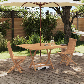 Zestaw Bistro Ogrodowego 3 szt. Naturalny Lite drewno teakowe