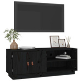 vidaXL Szafka pod TV, czarna, 105x34x40 cm, lite drewno sosnowe