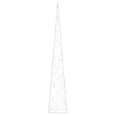 Akrylowy stożek dekoracyjny, niebieski, LED, 90 cm