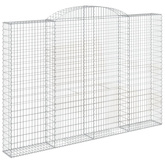 Kosze gabionowe, 4 szt, 300x30x200/220 cm, galwanizowane żelazo