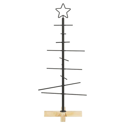 Metalowa choinka świąteczna z podstawą Czarny 89 cm