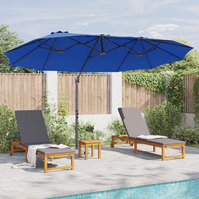 Parasol plażowy 372 x 198 x 243 cm Poliester i aluminium