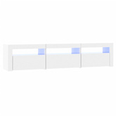 vidaXL Szafka pod TV z oświetleniem LED, biała z połyskiem,180x35x40cm