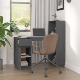 vidaXL Biurko, szare, 110x53x117 cm, lite drewno sosnowe