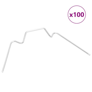 Spinki do szklarni, 100 szt., w kształcie W, stal galwanizowana