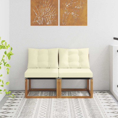 2 szt. Sofa środkowa na zewnątrz Naturalny