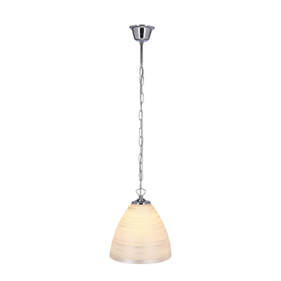 scordia lampa wisząca chromowa klosz biały+srebrny