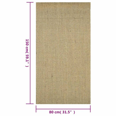 vidaXL Dywanik, naturalny sizal, 80x150 cm, zielony