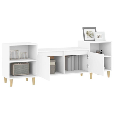 vidaXL Szafka pod TV, biała, 80x36x50 cm, materiał drewnopochodny
