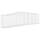 Kosze gabionowe, 9 szt, 400x50x100/120 cm, galwanizowane żelazo